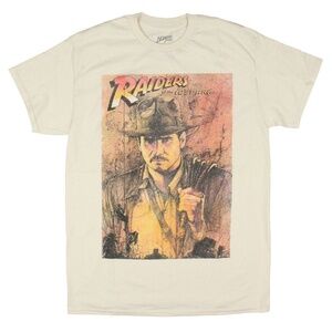 NEW Indiana Jones Men's Raiders of The Lost Ark Distressed Poster T-Shirt Large